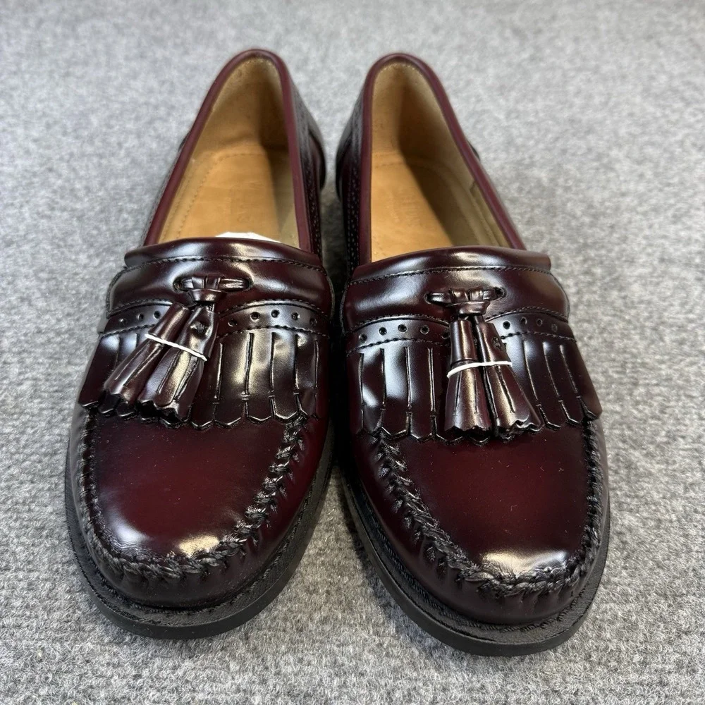 GH Bass & Co Weejuns Men's Jeremy Tassel Loafers Burgundy Leather 8.5 2E